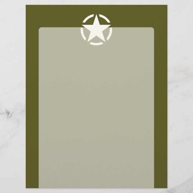 Stencil Vintage Decal on Kaki Grönt (Framsida)