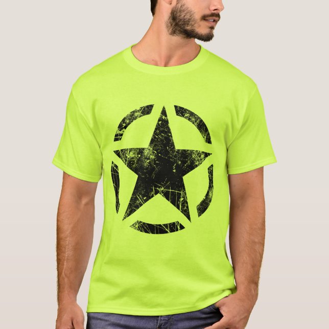 Stencil Vintage Grunge Stil T Shirt (Framsida)