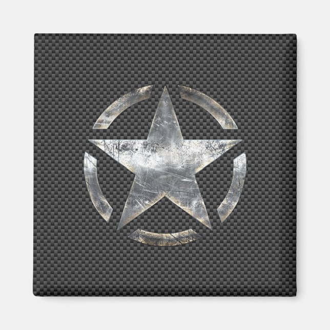 Stencil Vintage Märkre kolfiber Stil Magnet (Framsidan)