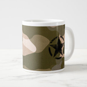 Stencil-Vintagen på kamouflage Jumbo Mugg