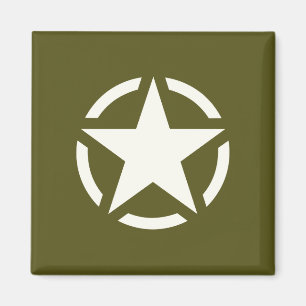 Stencil-Vintagen på Khaki-Grönten Magnet