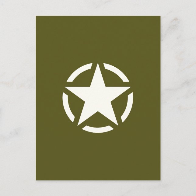Stencil-Vintagen på Khaki-Grönten Vykort (Framsida)