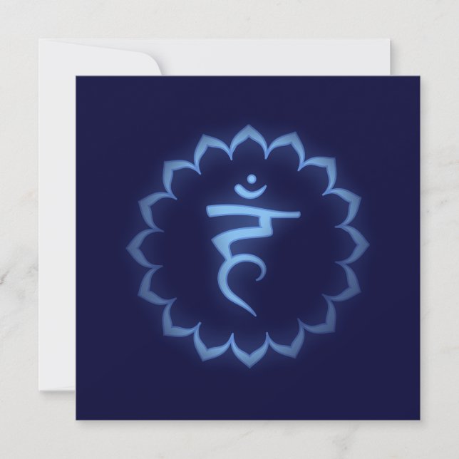 "Stenciled" Krona Chakra - Sahasrara Inbjudningar (Framsida)