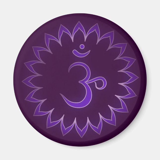 "Stenciled" Krona Chakra - Sahasrara Magnet (Framsidan)