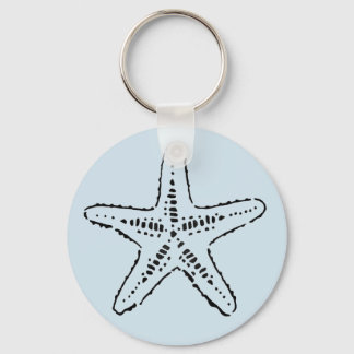 Stenciled Sea Star Keychain Nyckelring