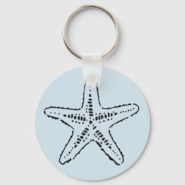 Stenciled Sea Star Keychain Nyckelring (Framsida)