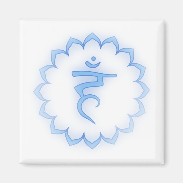 "Stenciled" Throat Chakra - Light Blue Magnet (Framsidan)