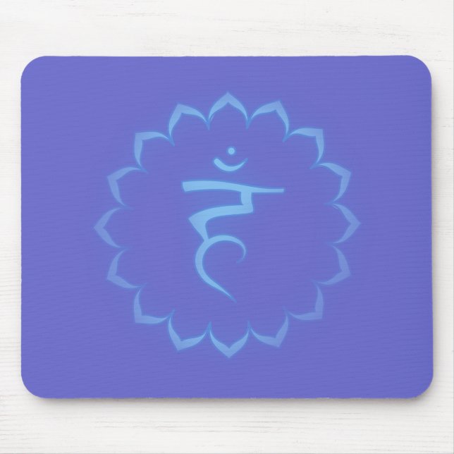 "Stenciled" Throat Chakra - Light Blue Musmatta (Framsidan)
