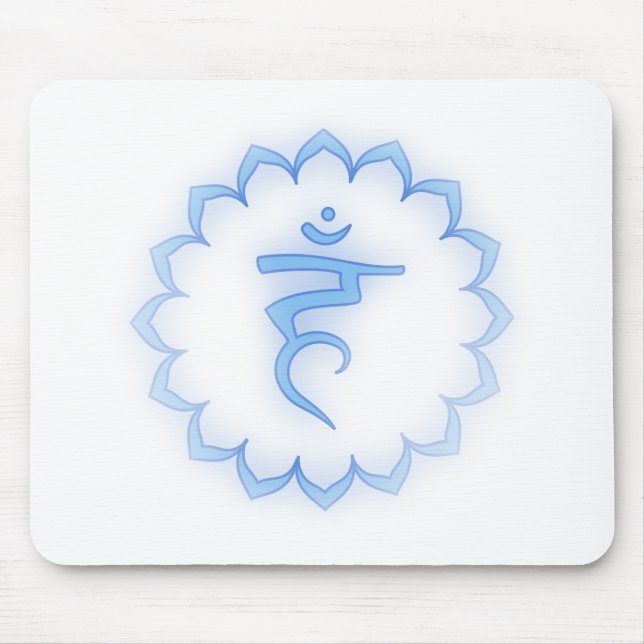 "Stenciled" Throat Chakra - Light Blue Musmatta (Framsidan)