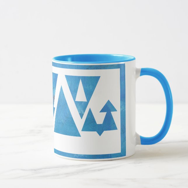 Stenciled trianglar och pilar mugg (Höger)