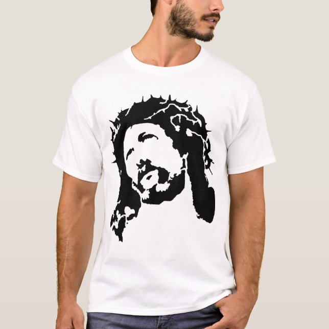 Stencilera den Jesus skjortan Tröja (Framsida)