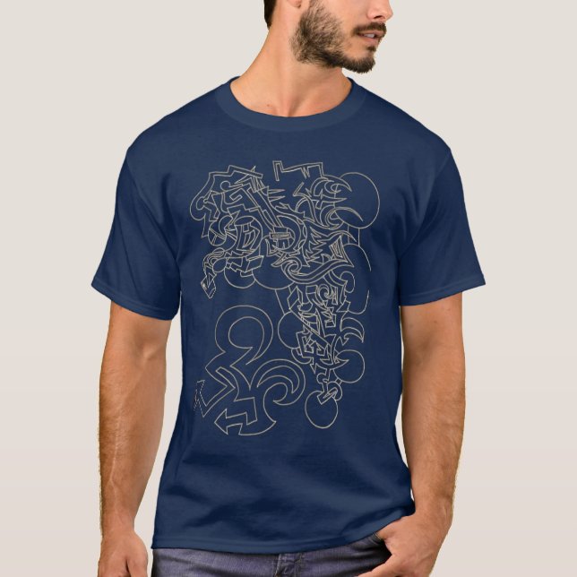 Stencilera grafittidesignen tee shirt (Framsida)