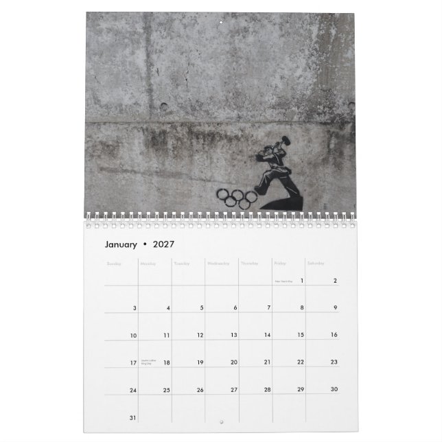 Stencilera konst London Kalender (Jan 2027)