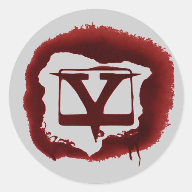 Stencilera V-röret Runt Klistermärke (Framsida)