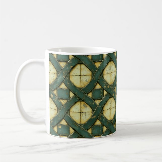 Stencilerad keltisk fläta kaffemugg (Vänster)