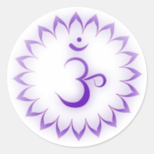 "Stencilerad" krona Chakra - Sahasrara Runt Klistermärke