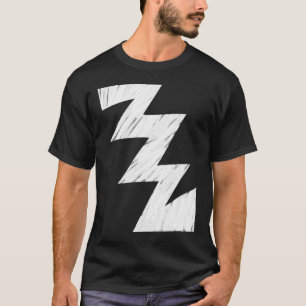 Stencilerad sicksack - vit t shirt