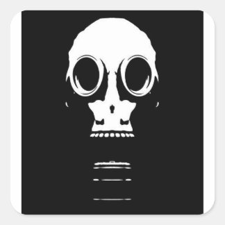 Stencilschett för gasmask fyrkantigt klistermärke