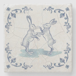 Stencoaster Delft Boxande Kaniner Stenunderlägg