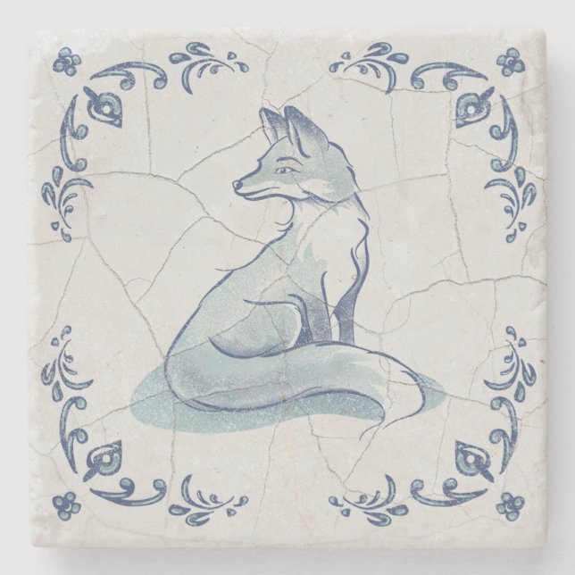 Stencoaster Delft Fox Stenunderlägg (Framsidan)