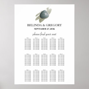 Stendiagram för Clam Watercolor Stroke Bröllop Poster