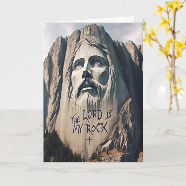 Stenen tog hand om Savior Herren är mitt Sten Kort (Gul blomma)