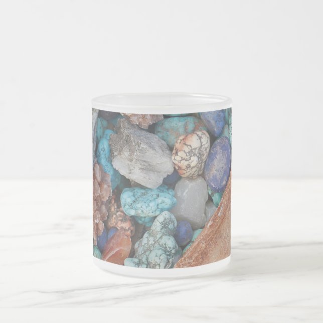 Stenfärgad sten-pebble Natural struktur Frostad Glasmugg (Center)