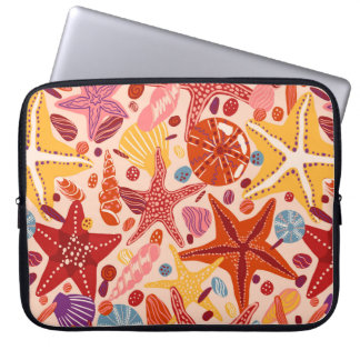 Stenfiskar, snäckor och stenar, platta hand plocka laptop fodral