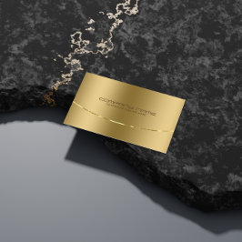 Stenfritt stål i modern metallisk Guld-design Visitkort