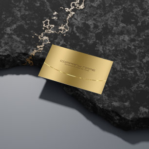 Stenfritt stål i modern metallisk Guld-design Visitkort