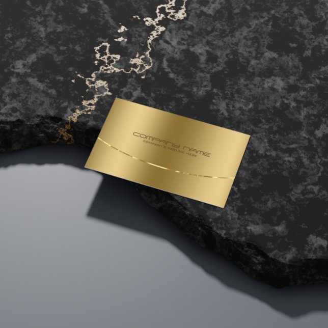 Stenfritt stål i modern metallisk Guld-design Visitkort (Skapare uppladdad)
