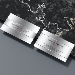 Stenfritt stål i modern metallisk Silver-design Visitkort