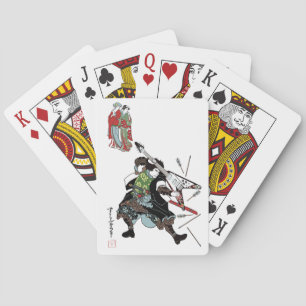 StengitarrSamurai som leker kort Spel Kort