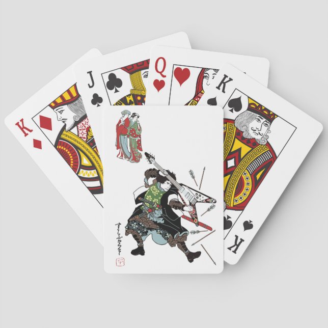 StengitarrSamurai som leker kort Spel Kort (Baksidan)
