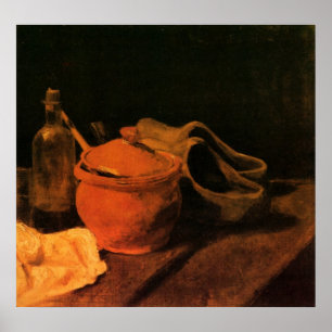 Stengods, flaska och träskor av Vincent van Gogh Poster