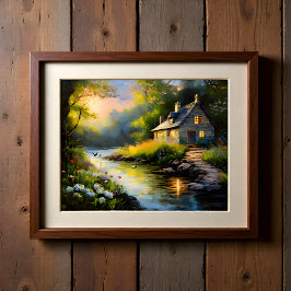 Stenhus vid floden 1 poster