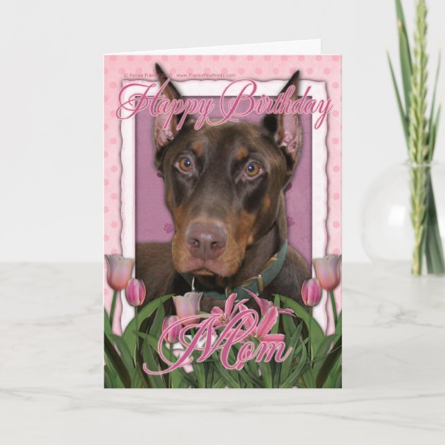 Stenig grattis på födelsedagenmamma - Doberman - Kort (Framsida)
