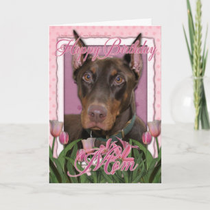 Stenig grattis på födelsedagenmamma - Doberman - Kort