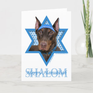 Stenig Hanukkah davidsstjärna - Doberman - Helgkort