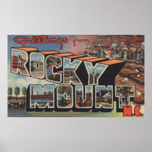 Stenig montering, North Carolina - stor brevplats Poster