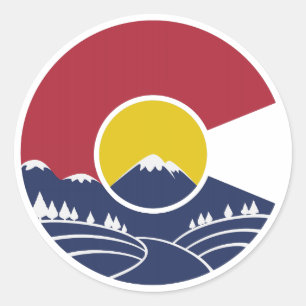 Stenigt berg Colorado C Runt Klistermärke