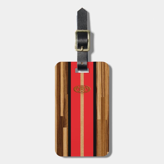 Stenigt peka hawaiibon iscensatt Fauxträ Bagagebricka (Vertikal Framsida)