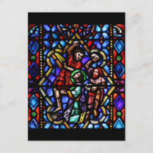 Stening av Saint Stephens Glass Art Vykort