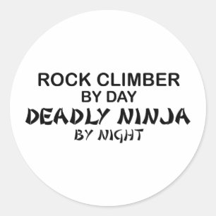 Stenklättrare dödliga Ninja vid natt Runt Klistermärke