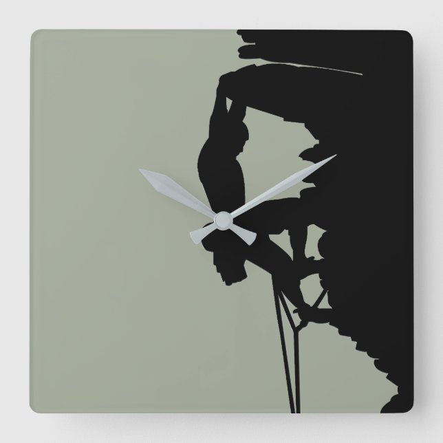 Stenklättringen tar tid på fyrkantig klocka (Framsida)