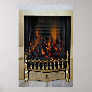 Stenkol i Brass basket Poster