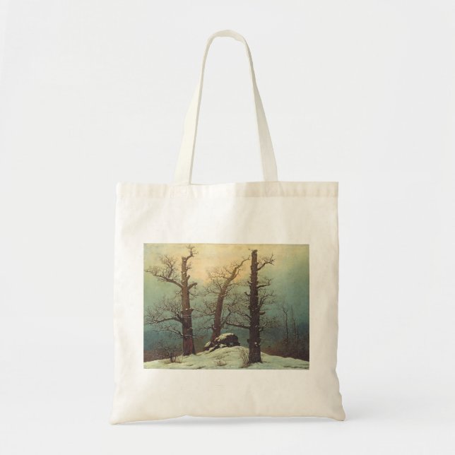 Stenkummel i snö av Caspar David Friedrich Tygkasse (Framsidan)