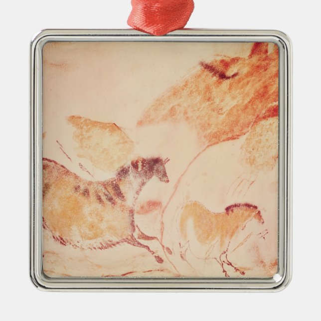 Stenmålning av hästar, c.17000 BC Julgransprydnad Metall (Framsidan)