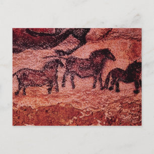 Stenmålning av tarpans, c.17000 BC Vykort