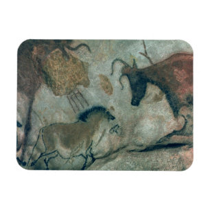 Stenmålningvisning en häst och en ko, c.17000 B Magnet